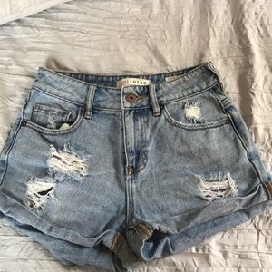 High rise denim shorts from pacun